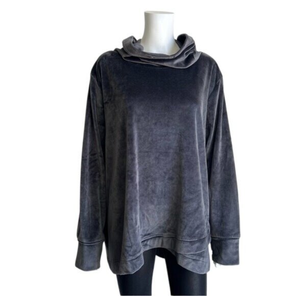 Softies By Paddi Murphy Funnel Neck Velour Sweatshirt - 2X/3X - Picture 1 of 5